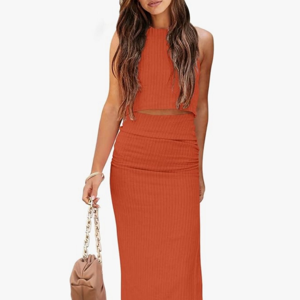 Ribbed Orange Women's tanktop